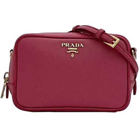 Prada Handbags - PRADA Pink Leather Saffiano Shoulder Bag